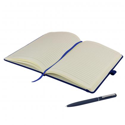 Watson A5 Budget Soft Touch PU Notebook & Pen Set in Navy