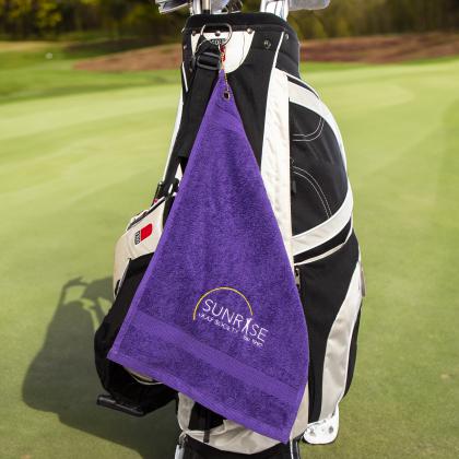 Aztex Eyelet and Chain Cotton Golf Towel