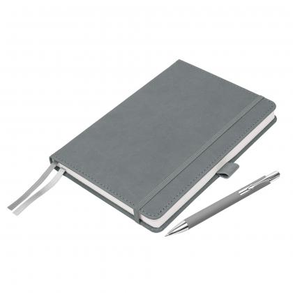 Moretti A5 Luxury Notebook & Pen Set in Light Grey
