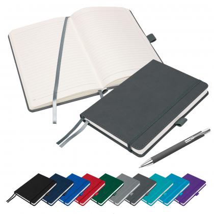 Moretti A5 Luxury Notebook & Pen Set in Dark Grey