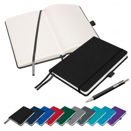 Moretti A5 Luxury Notebook & Pen Set in Black
