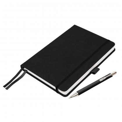 Moretti A5 Luxury Notebook & Pen Set in Black