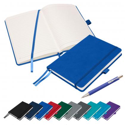 Moretti A5 Luxury Notebook & Pen Set in Blue