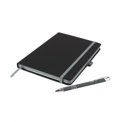 DeNiro Edge A5 Notebook and Pen Set in Grey