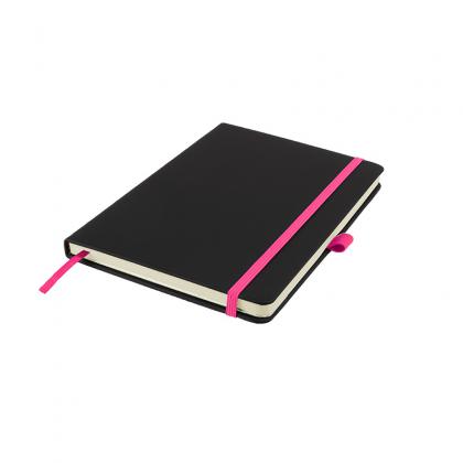 DeNiro A5 Lined Soft Touch PU Notebook in Pink