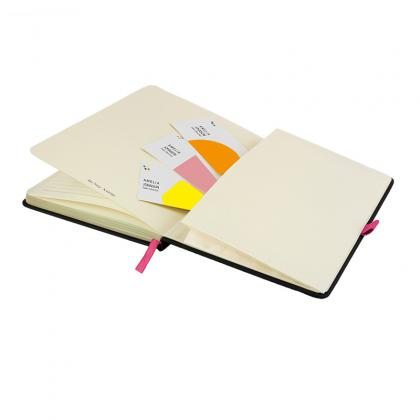 DeNiro A5 Lined Soft Touch PU Notebook in Pink