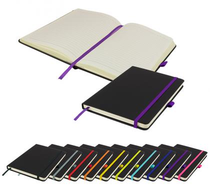 DeNiro A5 Lined Soft Touch PU Notebook in Purple