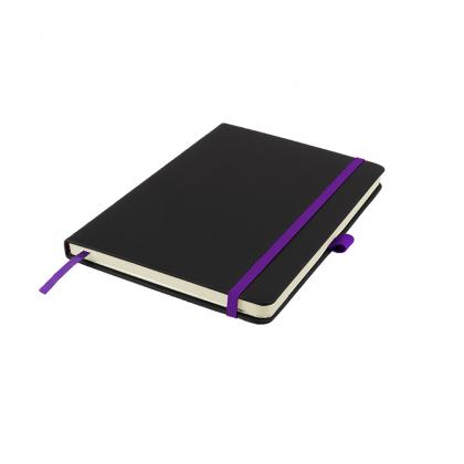 DeNiro A5 Lined Soft Touch PU Notebook in Purple