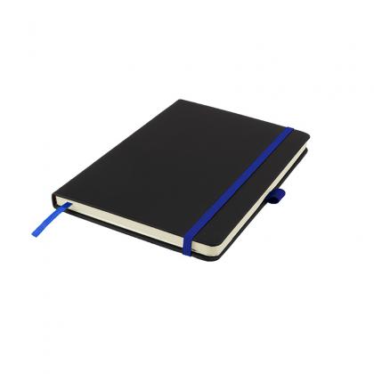 DeNiro A5 Lined Soft Touch PU Notebook in Navy