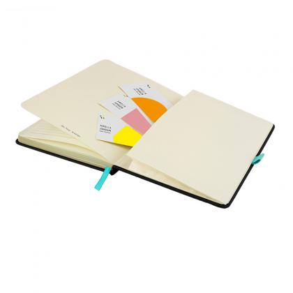 DeNiro A5 Lined Soft Touch PU Notebook in Teal