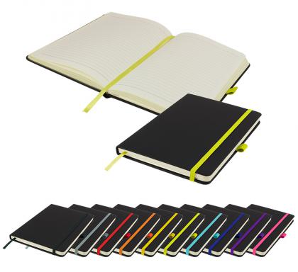DeNiro A5 Lined Soft Touch PU Notebook in Lime