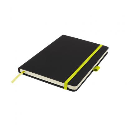 DeNiro A5 Lined Soft Touch PU Notebook in Lime