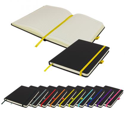 DeNiro A5 Lined Soft Touch PU Notebook in Yellow