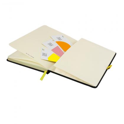 DeNiro A5 Lined Soft Touch PU Notebook in Yellow