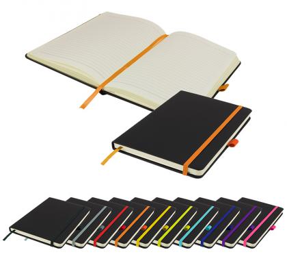 DeNiro A5 Lined Soft Touch PU Notebook in Orange