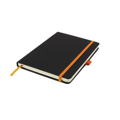 DeNiro A5 Lined Soft Touch PU Notebook in Orange