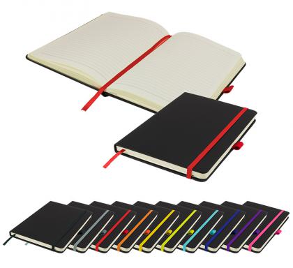 DeNiro A5 Lined Soft Touch PU Notebook in Red