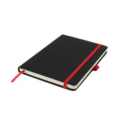 DeNiro A5 Lined Soft Touch PU Notebook in Red