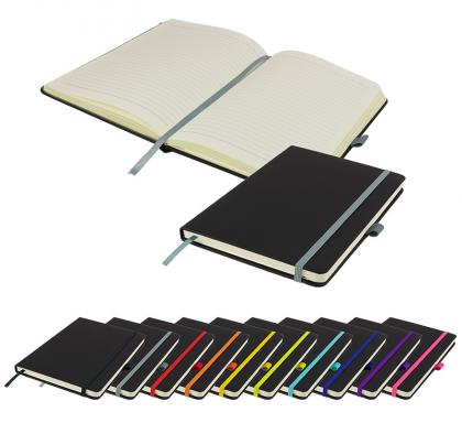 DeNiro A5 Lined Soft Touch PU Notebook in Grey