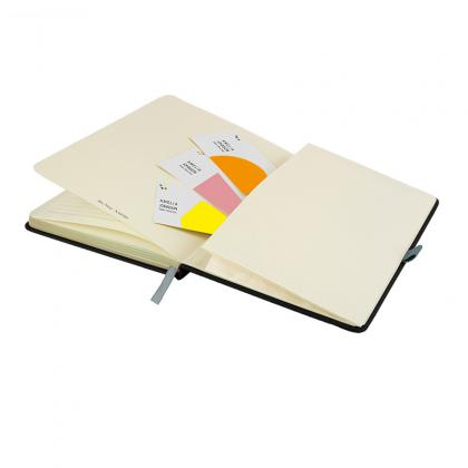 DeNiro A5 Lined Soft Touch PU Notebook in Grey