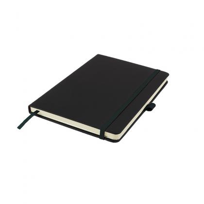 DeNiro A5 Lined Soft Touch PU Notebook in Black