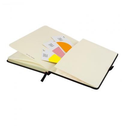 DeNiro A5 Lined Soft Touch PU Notebook in Black