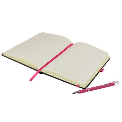 DeNiro A5 Notebook and Pen Set in Pink