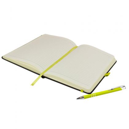 DeNiro A5 Notebook and Pen Set in Lime