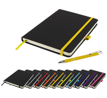 DeNiro A5 Notebook and Pen Set in Yellow