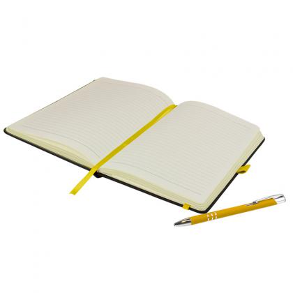 DeNiro A5 Notebook and Pen Set in Yellow