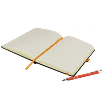 DeNiro A5 Notebook and Pen Set in Orange