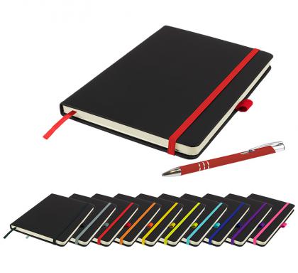 DeNiro A5 Notebook and Pen Set in Red