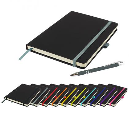 DeNiro A5 Notebook and Pen Set in Grey