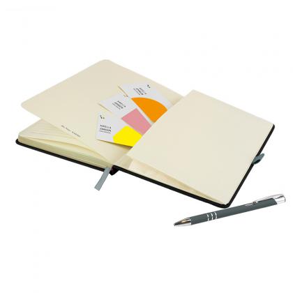 DeNiro A5 Notebook and Pen Set in Grey