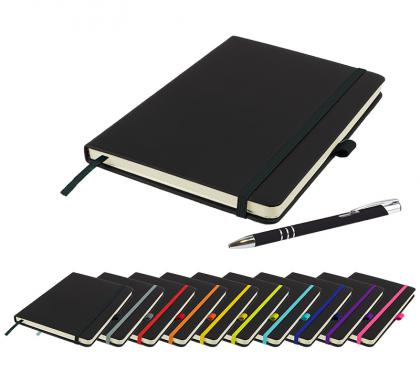 DeNiro A5 Notebook and Pen Set in Black