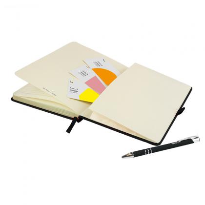 DeNiro A5 Notebook and Pen Set in Black
