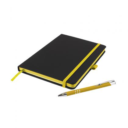 DeNiro Edge A5 Notebook and Pen Set in Yellow