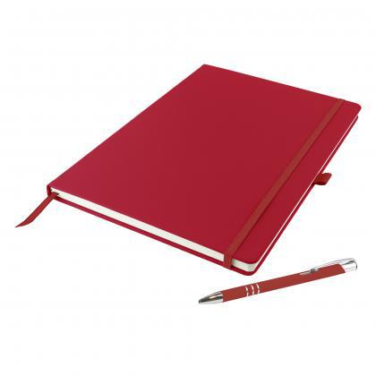 Dunn A4 Notebook and Pen Set in Red