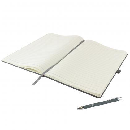 Dunn A4 Notebook and Pen Set in Grey