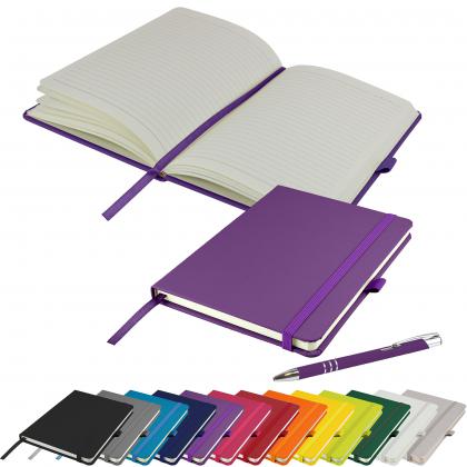 Dimes A5 Notebook and Pen Set in Purple