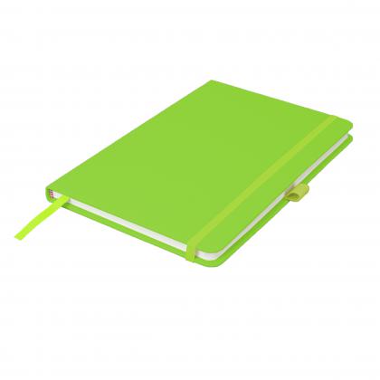 Watson A5 Budget Lined Soft Touch PU Notebooks in Lime