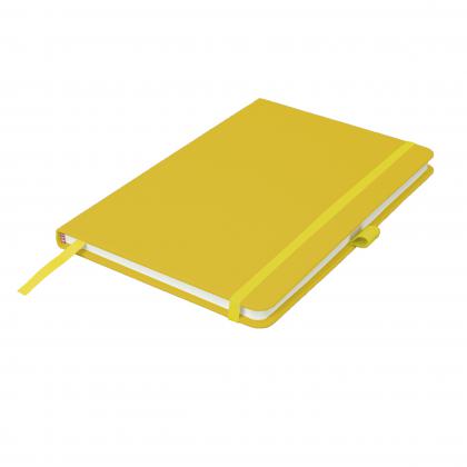 Watson A5 Budget Lined Soft Touch PU Notebooks in Yellow