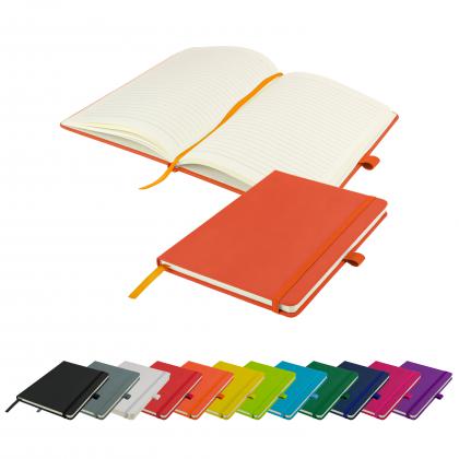 Watson A5 Budget Lined Soft Touch PU Notebooks in Orange