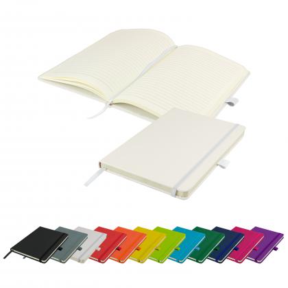 Watson A5 Budget Lined Soft Touch PU Notebooks in White