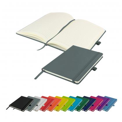 Watson A5 Budget Lined Soft Touch PU Notebooks in Grey