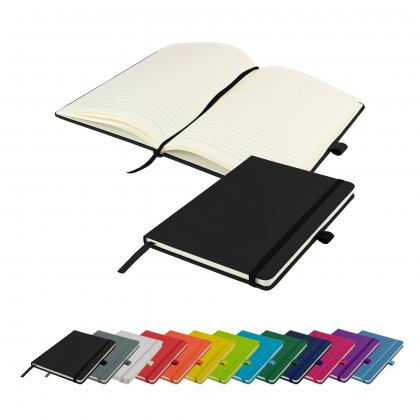 Watson A5 Budget Lined Soft Touch PU Notebooks in Black