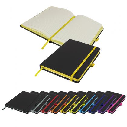 DeNiro Edge A5 Lined Soft Touch PU Notebook in Yellow