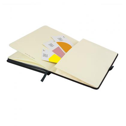 DeNiro Edge A5 Lined Soft Touch PU Notebook in Black