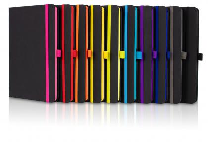 DeNiro Edge A5 Lined Soft Touch PU Notebook in Black