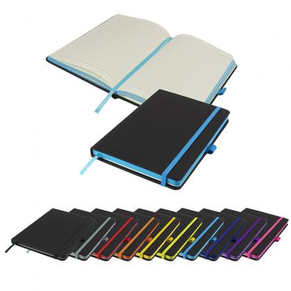 DeNiro Edge A5 Lined Soft Touch PU Notebook in Cyan